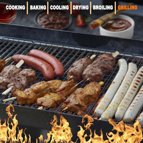 Hunnycook 15.8”×9.8” Cooling Rack, 3P Stainless Steel Baking Rack, Oven Safe Cooling Racks for Cooking and Baking, Black R...