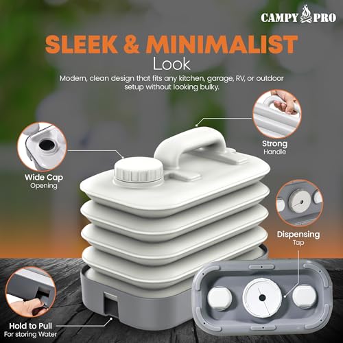 Campy Pro Collapsible Water Bucket, BPA Free Water Jug, Camping Water Bottle, Portable Water Tank for Outdoor, Gardening, ...