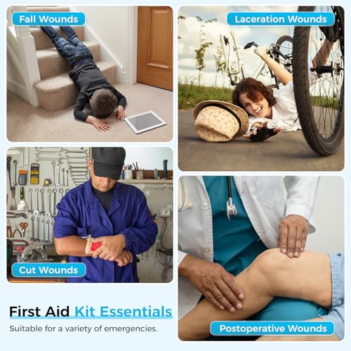 Emergency Wound Closure Kit 2-Pack | Medical Grade Adhesive Sutures | Butterfly Bandages & Clotting Technology | for First...