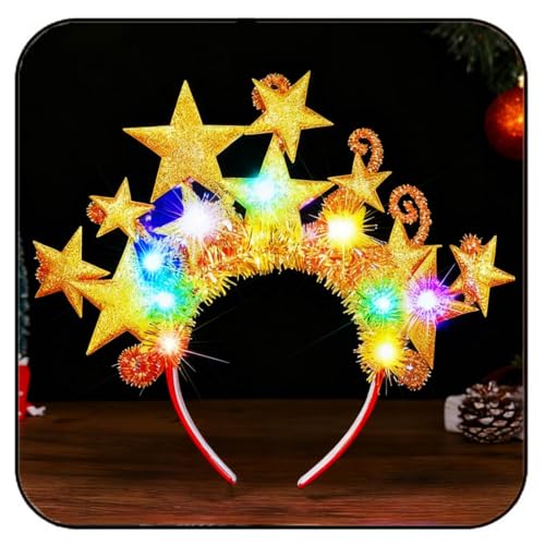 GORTIN Light up Star Headband LED Glowing Costume Headpiece Rave Hair Accessories for Women