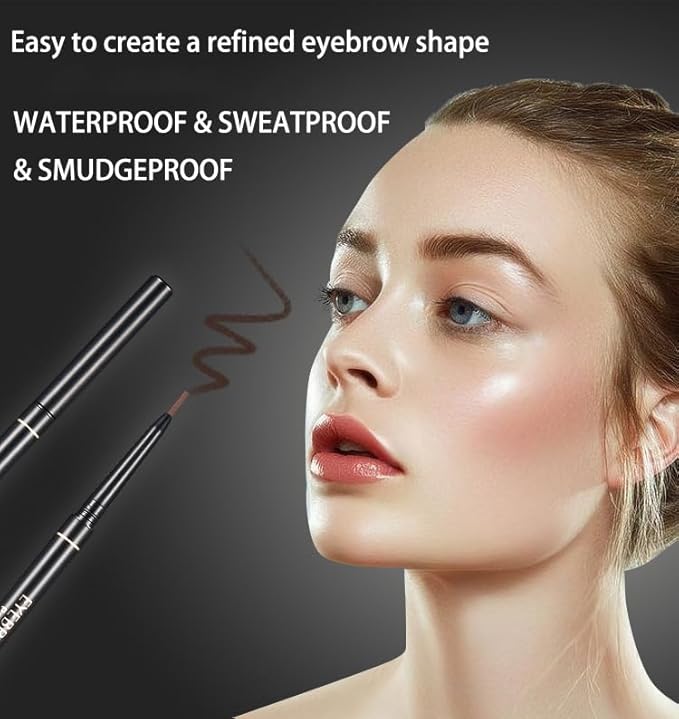 FÓLKI COSMETIC-Eyebrow Retractable Definer Pencil, Micro Brow Pencil, Precise Eyebrow Pencil,Long Lasting Eye Brow Pencil for Soft Textured Natural Daily Look Eyebrow Makeup (02#Light brown)