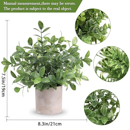 Der Rose 3 Pack Mini Potted Fake Plants Artificial Plastic Eucalyptus Plants Centerpieces for Table Home Office Desk Acces...