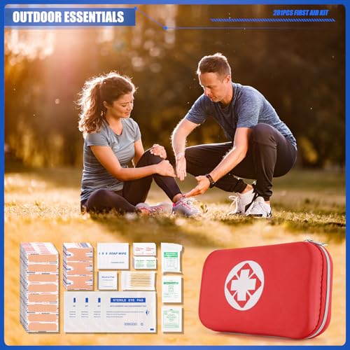 Mini Travel First Aid Kit, Emergency Kit with 201PCS First Aid Supplies and Waterproof Compact Bag, Survival Medical Kit f...