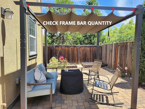 BOJAVOM Pergola Shade Cover for 10' X 13' Deck Porch Outdoor Retractable Durable Yarn-Dyed Fabric Canopy Replacement Cover...