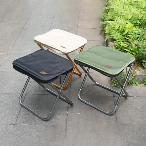 SZRUNZHU Camping Stool，Portable Foldable Stool Adult Collapsible Chairs for Fishing Outdoor Hiking 300 LBS Load