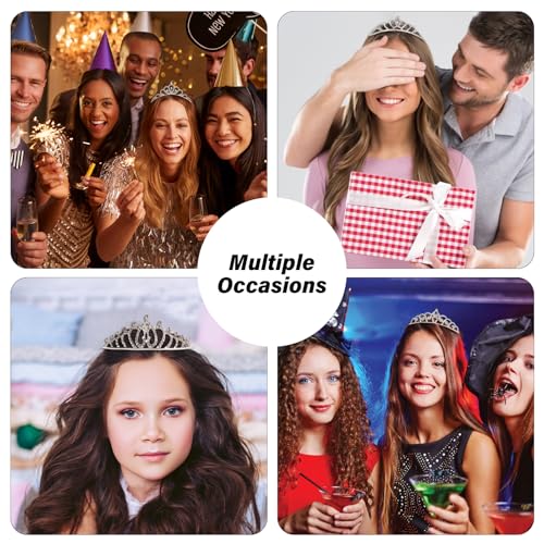 Tihebax Tiaras Crowns Headbands for Girls Women 10 Pcs Small Silver Princess Tiara Bulk Crown Tiaras Rapunzel Crowns for W...