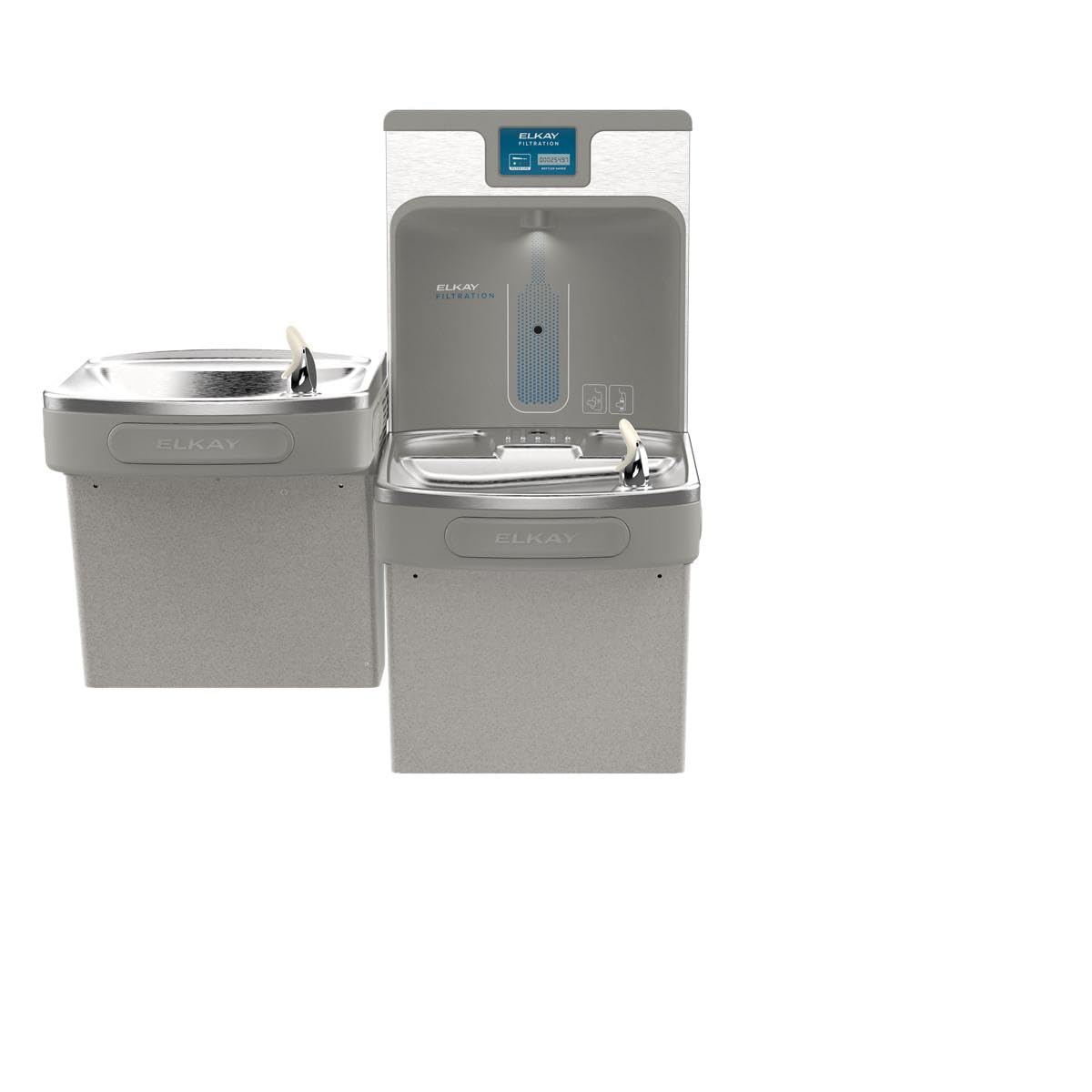 Elkay LZSTL8WSLP Enhanced Bottle Filler & Bi-Level ADA Cooler Refrigerated Light Gray Granite High Capacity Lead Drop Down Wrapper