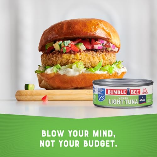 Bumble Bee Chunk Light Tuna In Water, 12 oz Can (Pack of 12) - Wild Caught Skipjack Tuna - 17g Protein Per Serving - MSC C...