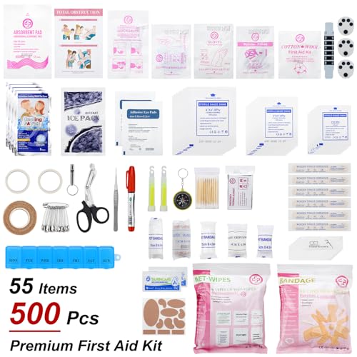 GEVOKE Professional 500 Piece Emergency First Aid Kit for Home, Car, Travel, Camping, Truck, Hiking, Sports, Office, Vehic...