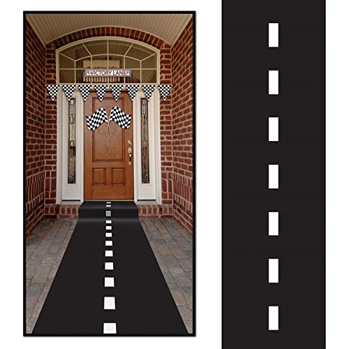 Super Z Outlet 10ft Long Racetrack Floor Running Racer Party Decoration Mat Drag Race Car Road Go Kart Theme Birthday Game...