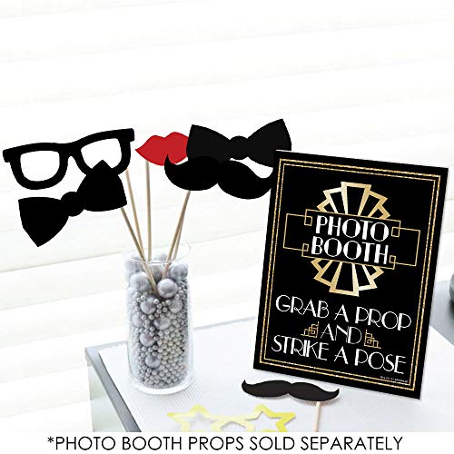 Big Dot of Happiness Roaring 20’s Photo Booth Sign - 1920s Art Deco Jazz Party Decorations - Printed on Sturdy Plastic Mat...