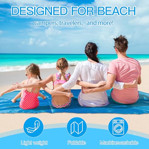 CQSYWQING Beach Blanket Waterproof Sandproof Beach Mat for 2-4 Adults Quick Drying Outdoor Picnic Mat Beach Accessories， C...