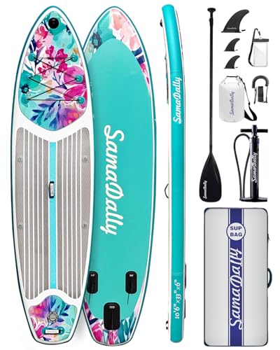 SamaDally 10.6' Inflatable Stand Up Paddle Boards, 32" Paddle Board of All Skill Levels with Complete Inflatble SUP Access...