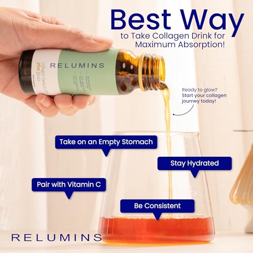 Relumins World's Most Advanced Collagen Drink - 10,000mg w/Glutathione & Antioxidants | USA's No.1 Liquid Collagen for New...