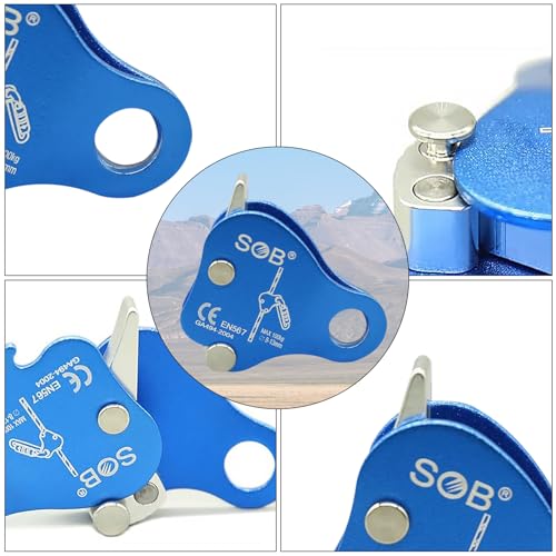 RESQT Climbing Ascender Fall Protection Belay Device - Aluminum Magnesium Alloy Rope Grab Clamp for Rock Climbing, Mountai...