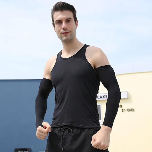 1 Pairs Outdoor Sports Sun Compression Arm Sleeve, UV Sun Protection Cooling Arm Sleeves, Cooling Tattoo Cover Up Sleeves,...