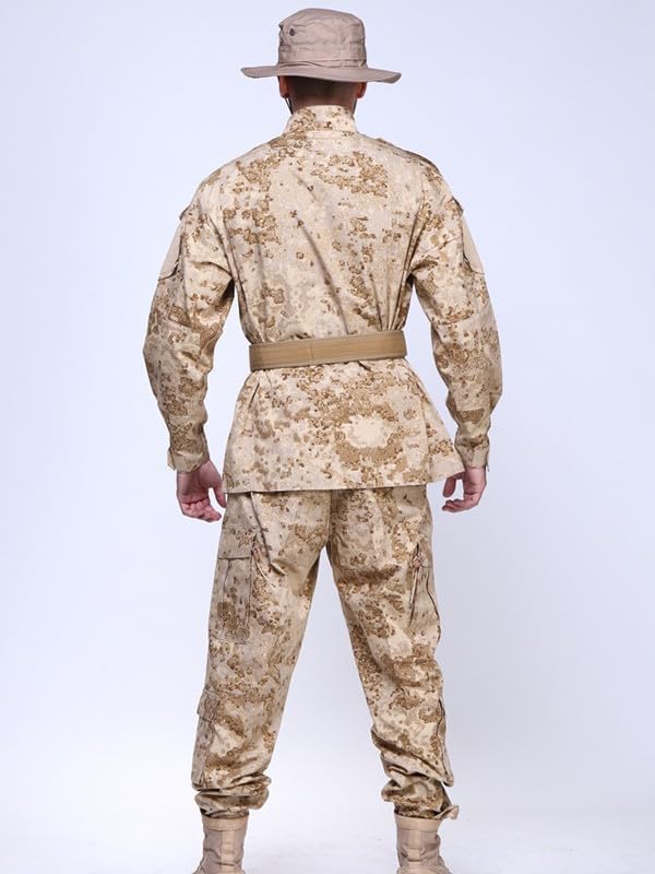 ACU Camouflage Training Uniform Tactical Military Combat Uniform Set Outdoor Camping and Hiking Set (ACU Generation II, Small)