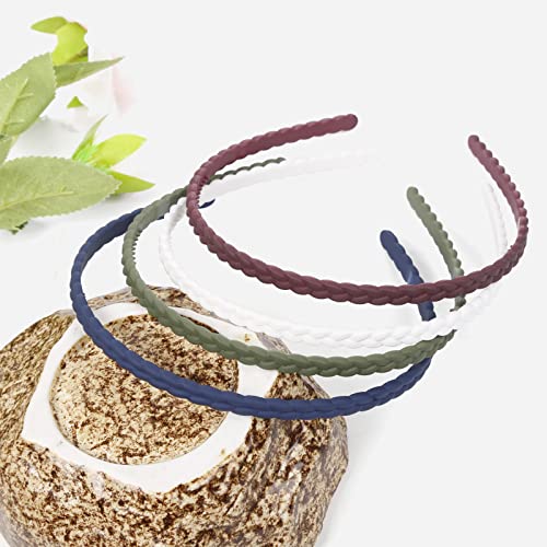 WOVOWOVO 7mm Thin Headbands For Women, 12 Pcs Plastic Headband with Teeth Head Bands Combing Hairbands Hair Accessories fo...