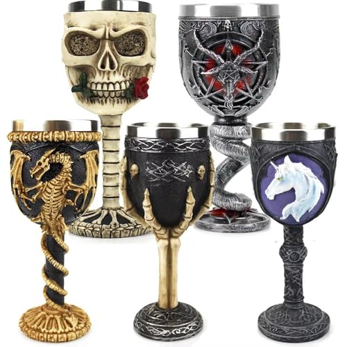 YINUK Stainless Steel Beer Mug Household Shatterproof Resin Beer Mug Vintage Goblet Drinkware Kitchen Supplies Bar Drinkwa...
