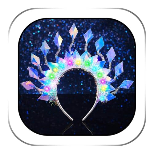 Zoestar Light Up Headband Sparkly LED Headbands Glow Party Hair Accessories for Women