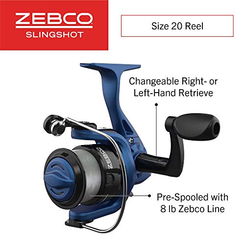 Zebco Slingshot Spinning Reel and Fishing Rod Combo, 2-Piece Medium-Light Durable Fiberglass Rod, Comfortable EVA Handle, ...