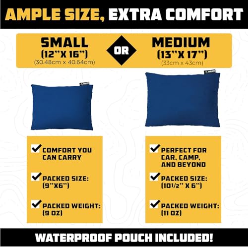 Wise Owl Outfitters Camping Pillow – Memory Foam Travel Pillow for Airplane Sleeping, Hiking, Backpacking & Outdoor Use - ...