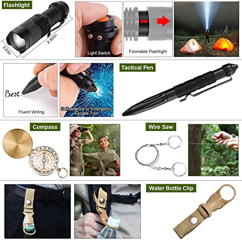 Survival Kit, 32 in 1 Professional Emergency Survival Gear Equipment Tools First Aid Supplies with Molle Pouch Gifts Ideas...