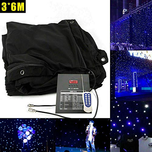 LED Lights Curtain Stage Star Light Curtain Backdrops Stage Starry Sky Cloth Background with DMX Control, for Wedding Chri...