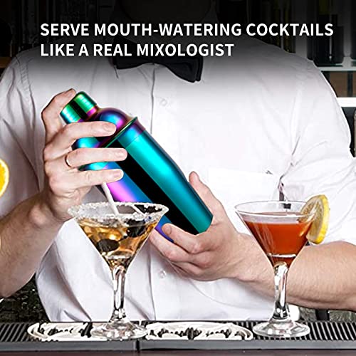 Safring 24oz Cocktail Shaker Bar Set, Martini Shaker with Built-in Strainer, Measuring Jigger, Mixing Spoon, Professional ...