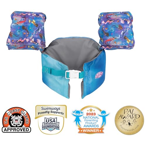 SwimWays The Little Mermaid, US Coast Guard Approved Life Vest Kids Swim Vest, Arm Floaties & Life Jackets for Kids 33-55 lbs