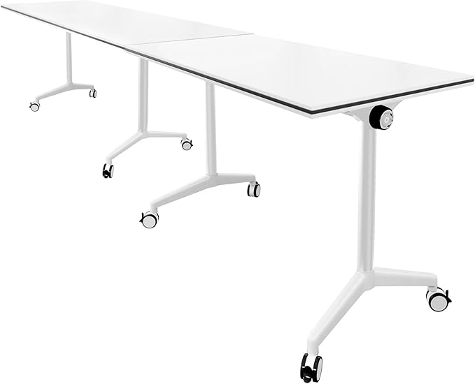 Conference Table 10.5FT Folding Office Computer Desk for Meeting Room, Conference Room Table for 8 People, Study Writing P...