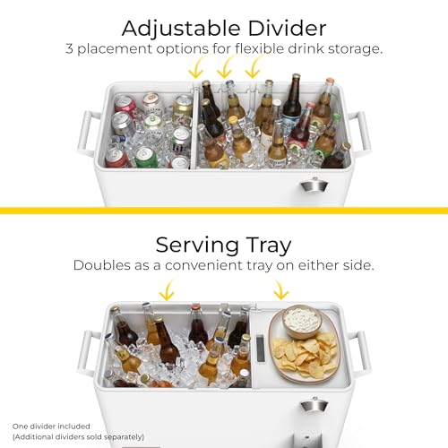 Permasteel 80 Quart Party Cooler, Rolling Ice Chest with Wheels and Handles for Indoor Outdoor Patio