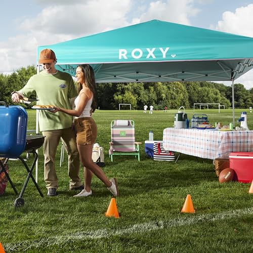 Roxy 10x10 Pop Up Canopy – UPF 50+ Outdoor Beach Tent with One-Push Setup – Portable Shade Shelter for Beach, Tailgate, Fe...