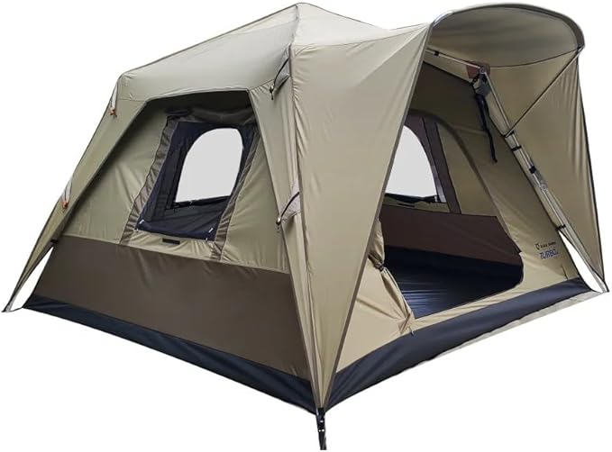 Black Taurus Turbo Heavy-Duty Camping Tent – Quick-Setup 4-Season Family Tent with Waterproof 150D Shell & Instant Frame –...