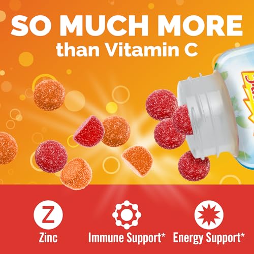 Emergen-C 750mg Vitamin C Gummies for Adults, Immunity Gummies with B Vitamins, Gluten Free, Orange, Tangerine and Raspber...
