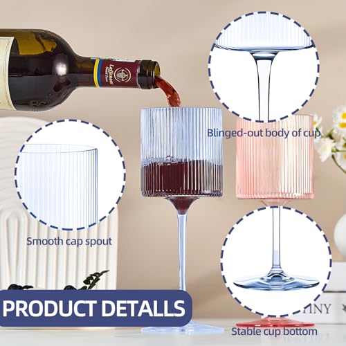 Lueumxc Plastic Goblets Wine Glasses - 12Oz Acrylic Wine Glasses Origami Unbreakable Clear Plastic Cocktail Glasses Recycl...