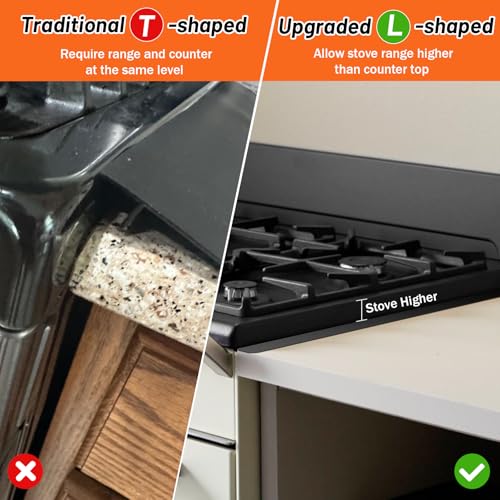 Stainless Steel Stove Gap Covers (2PCS),Stove Gap Filler,Range Trim Kit,Stove Gap Guard for Kitchen Oven Between Stovetop ...