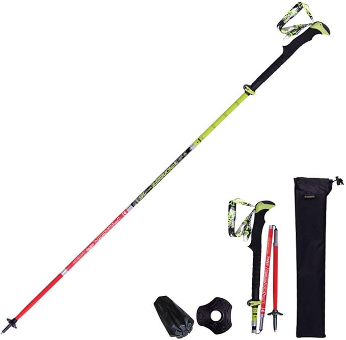 Hiking Poles 7001 Super-Hard Aluminum, Carbon Fiber Trekking Poles Lightweight Collapsible Folding Walking Sticks Included...