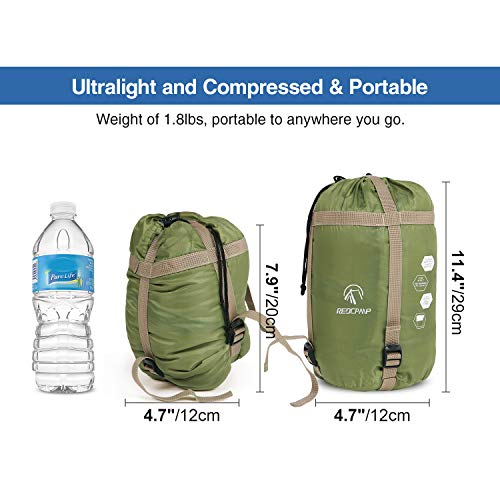 REDCAMP Ultra Lightweight Sleeping Bag for Backpacking, Hiking, Comfort for Adults Warm Weather, with Compression Sack