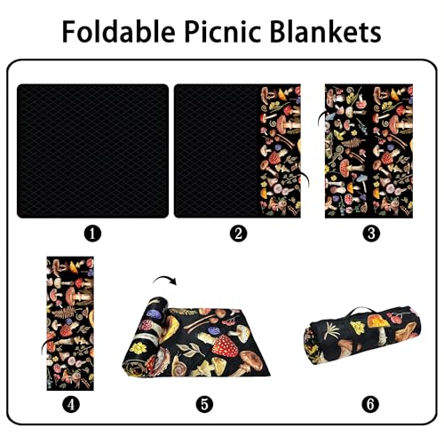 Supfitness Extra Large Picnic Blankets Waterproof Foldable (60 "x 80") Beach Blanket Waterproof Sandproof,3-Layer Thicking...