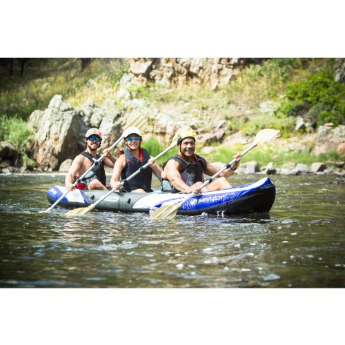 Sevylor Big Basin 3-Person Inflatable Kayak with Adjustable Seats & Carry Handles, Heavy-Duty PVC Construction for Rugged ...