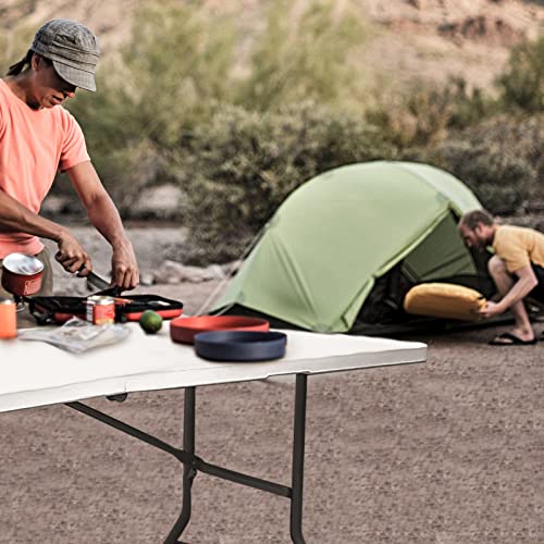 CAMP SOLUTIONS Plastic Folding Table, 5 FT Folding Table, Plastic Portable Tables for Dining Parties Card Picnic Camping, ...