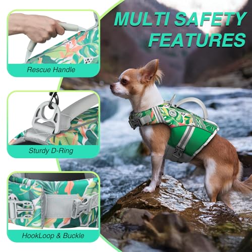 VIVAGLORY Sports Style Dog Life Vest, Dog Life Jacket for Swimming & Boating, Ripstop & Buoyancy for Puppy Doggy, Lifejack...