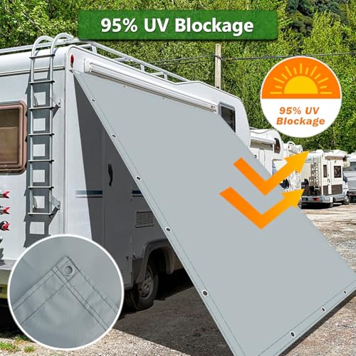 HUXNTN Waterproof Shade Cloth with Grommets 6'6"x9'9" Sunshade Camping Tent Tarp Cover Shade Sails Multifunctional Awning ...