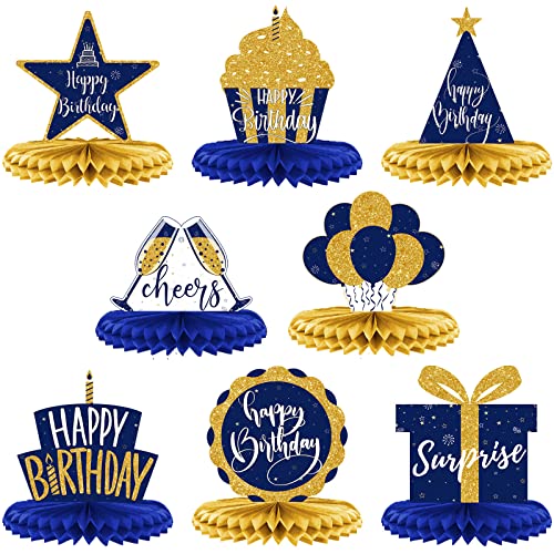 Spakon 8 Pieces Table Decorations Glitter Honeycomb Centerpieces Table Toppers Party Decorations for Men and Women Party S...