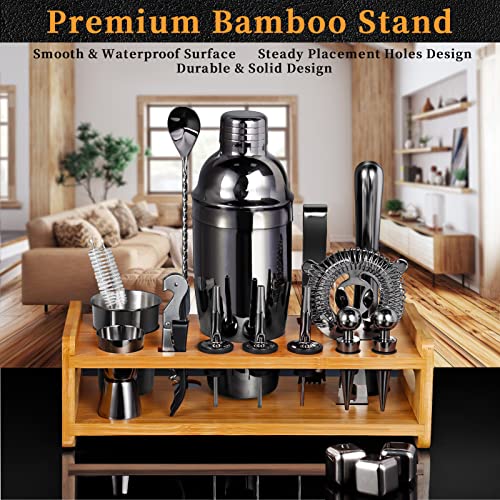 26-Piece Bartender Kit Cocktail Shaker Set | Stainless Steel Bar Set with Bamboo Stand Bar Tools Cocktail Kit for Christma...