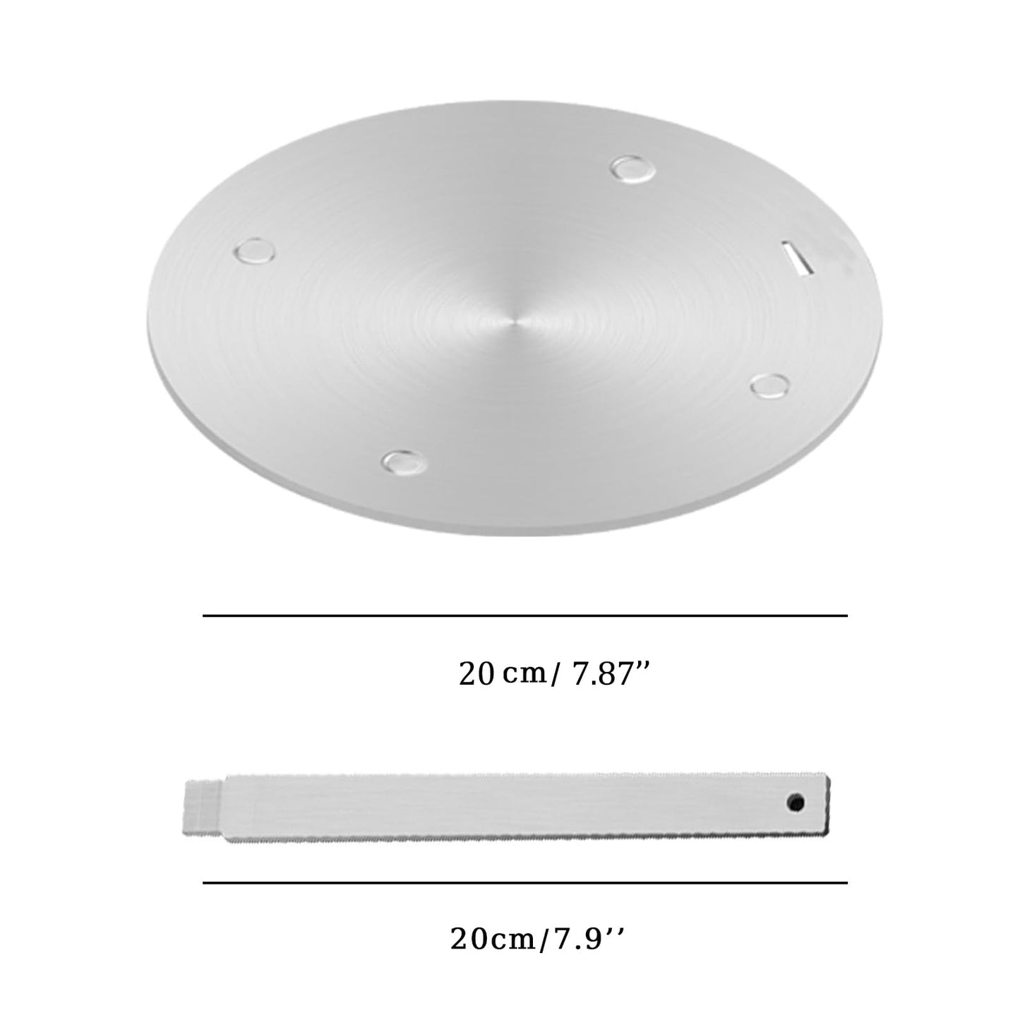 7.9Inch Heat Diffuser Plates for Gas Electric Stoves, Flygragon Stainless Steel Cooking Induction Adapter Plate for Glass Cooktop, Detachable Handle Induction Cooktop Converter Plate