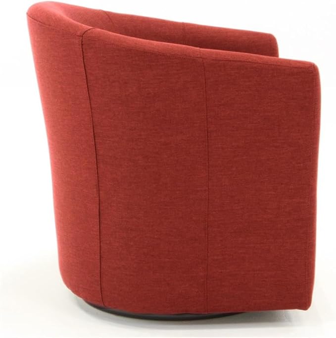 Pemberly Row 19" H Traditional Fabric Swivel Club Chair in Red