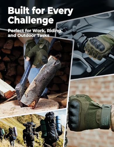 KEMIMOTO Fingerless Tactical Gloves for Men, Motorcycle Gloves for Outdoor Work Sports, Fingerless Cycling Gloves for Hunt...