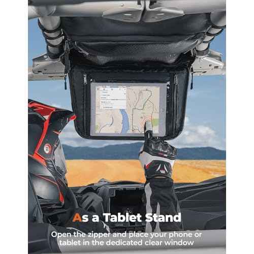 KEMIMOTO X3 Roof Storage Bag, Electric Device Tablet Holder Overhead Bag Compatible with 2017-2025 Can-Am Maverick X3 Max RS DS Turbo R, Black